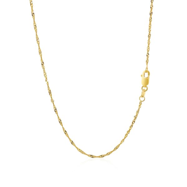 14k Yellow Gold Singapore Chain 1.5mm - Image 3