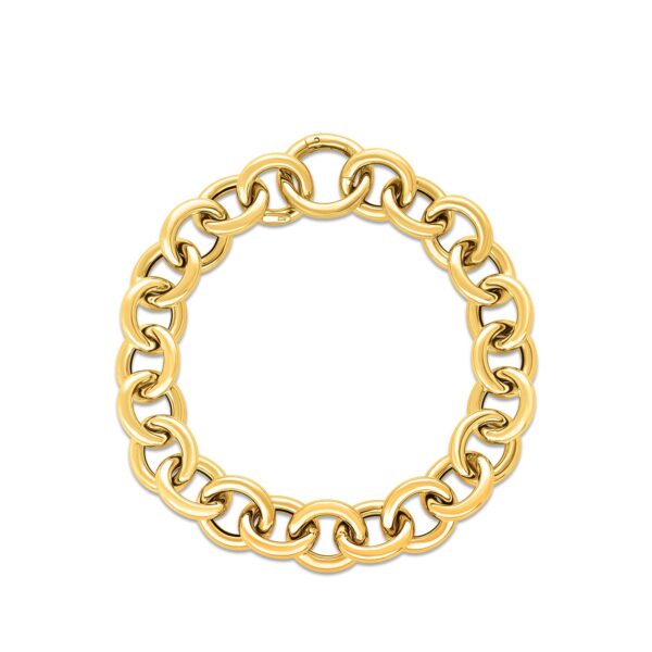 14k Yellow Gold Round Link Bracelet - Image 2