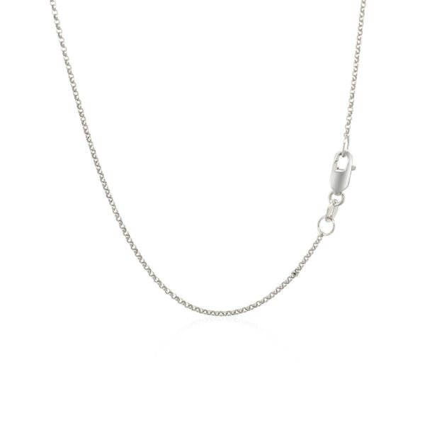 14k White Gold Diamond Cut Rolo Chain 1.1mm - Image 3