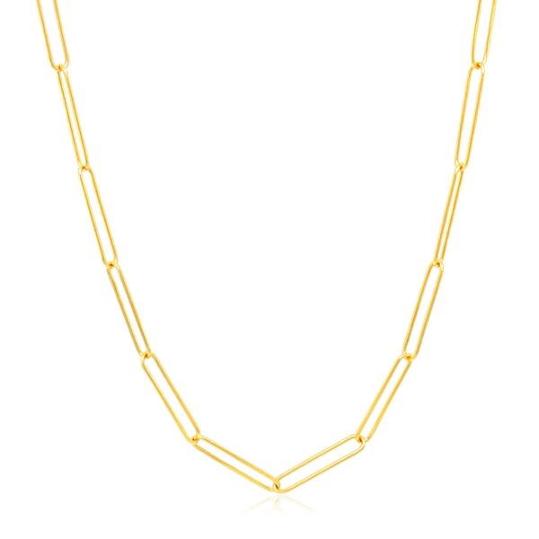 14k Yellow Gold Wire Paperclip Chain (2.7mm) - Image 2