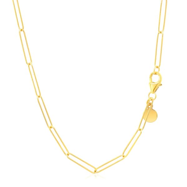 14k Yellow Gold Wire Paperclip Chain (2.7mm) - Image 3