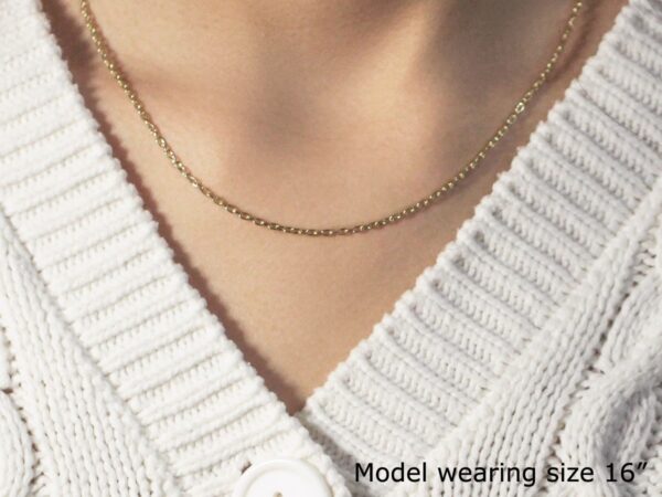 Double Extendable Cable Chain in 14k Yellow Gold (1.9mm) - Image 4