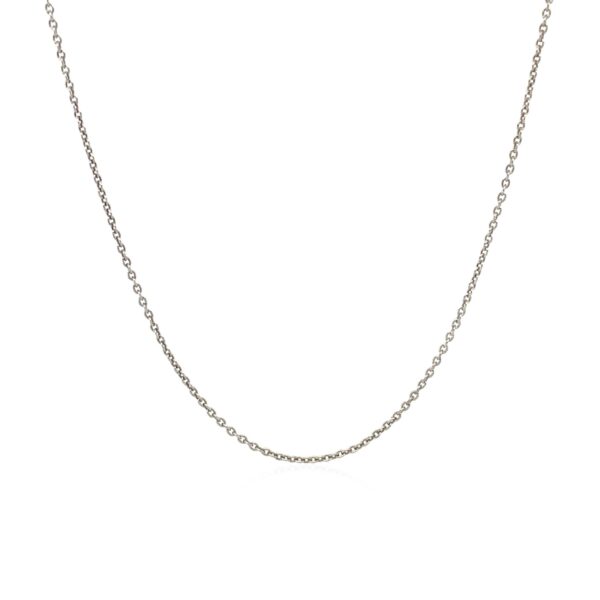 14k White Gold Round Cable Link Chain 1.1mm - Image 2