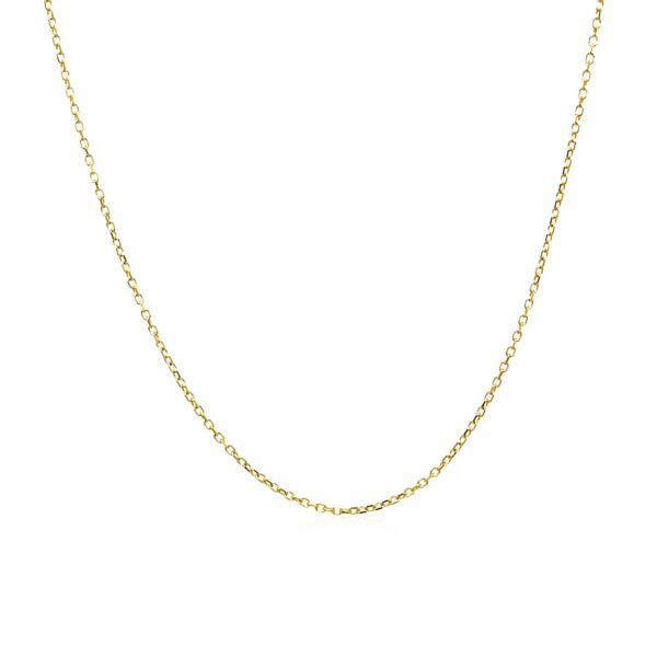 14k Yellow Gold Diamond Cut Cable Link Chain 0.8mm - Image 2