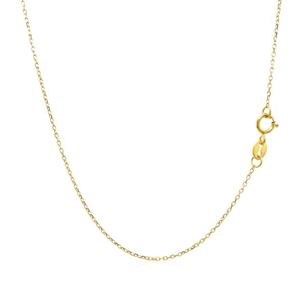 14k Yellow Gold Diamond Cut Cable Link Chain 0.8mm - Image 3