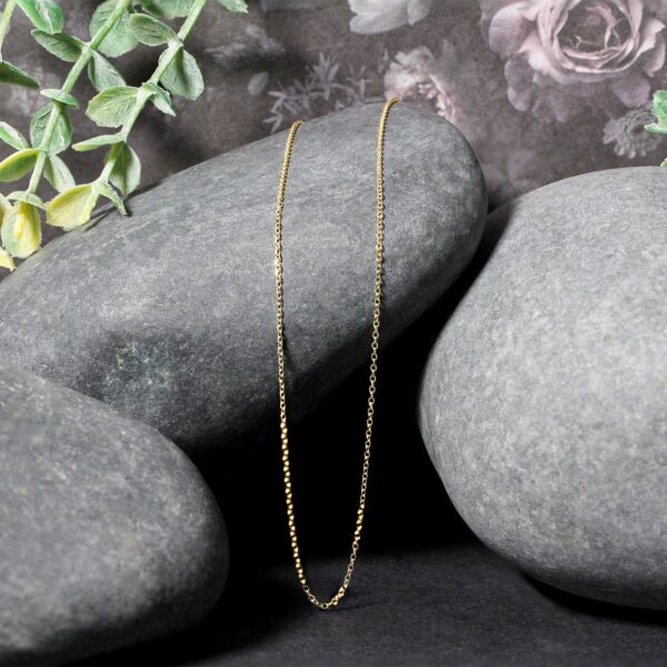 14k Yellow Gold Diamond Cut Cable Link Chain 0.8mm - Image 4