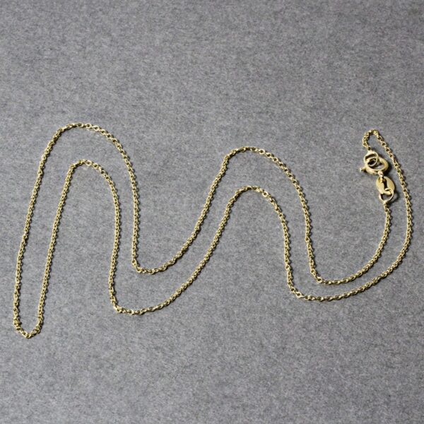 14k Yellow Gold Diamond Cut Cable Link Chain 0.8mm - Image 5