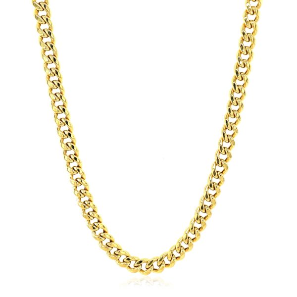 4.5mm 14k Yellow Gold Semi Solid Miami Cuban Chain - Image 2