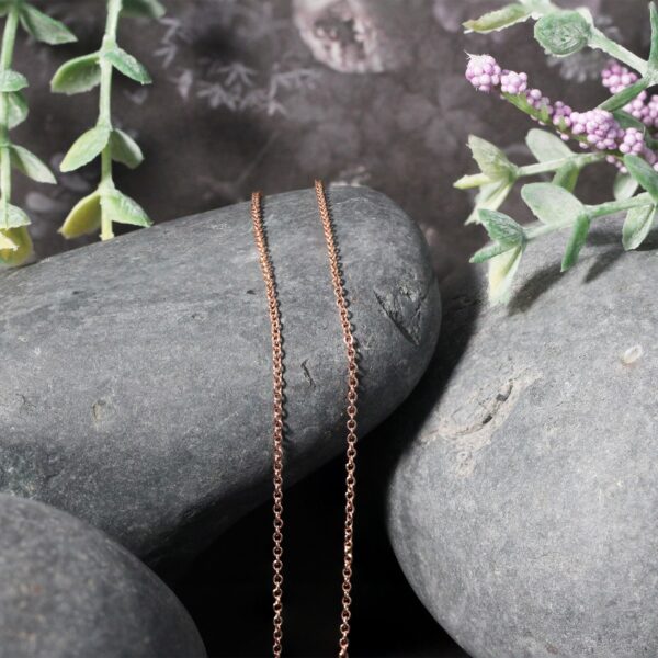 14k Rose Gold Round Cable Link Chain 1.3mm - Image 4