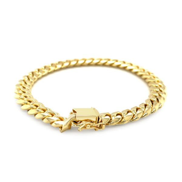 8.25mm 14k Yellow Gold Classic Miami Cuban Solid Bracelet - Image 2