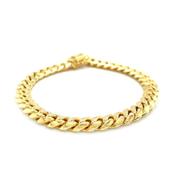 8.25mm 14k Yellow Gold Classic Miami Cuban Solid Bracelet - Image 3