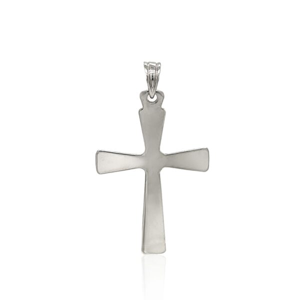 Sterling Silver Domed Rounded Cross Pendant - Image 2