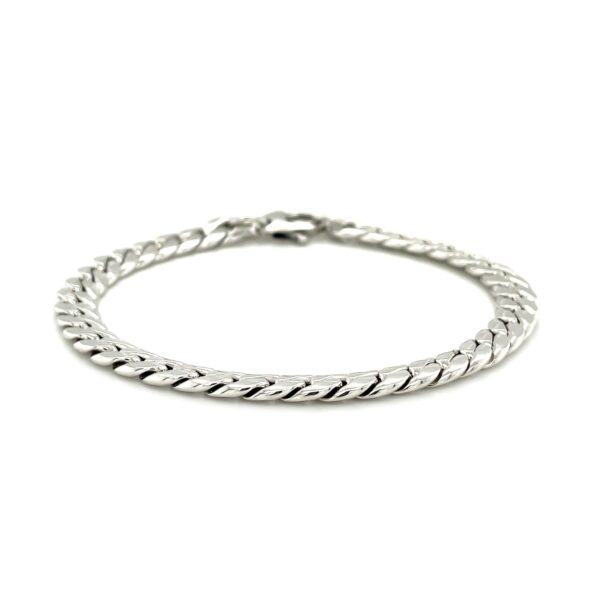 14K White Gold Cuban Link Bracelet - Image 2