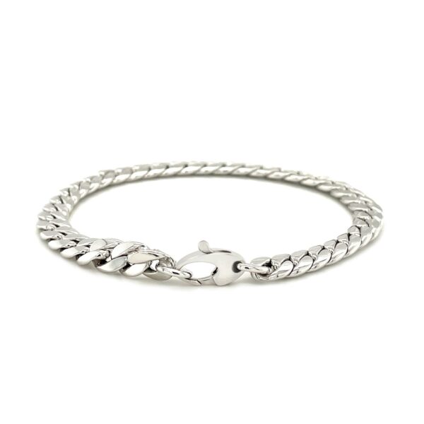 14K White Gold Cuban Link Bracelet - Image 3