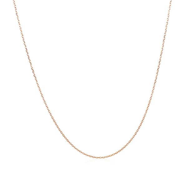 14k Rose Gold Diamond Cut Cable Link Chain 0.7mm - Image 2