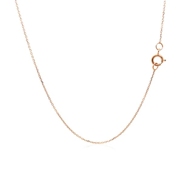 14k Rose Gold Diamond Cut Cable Link Chain 0.7mm - Image 3