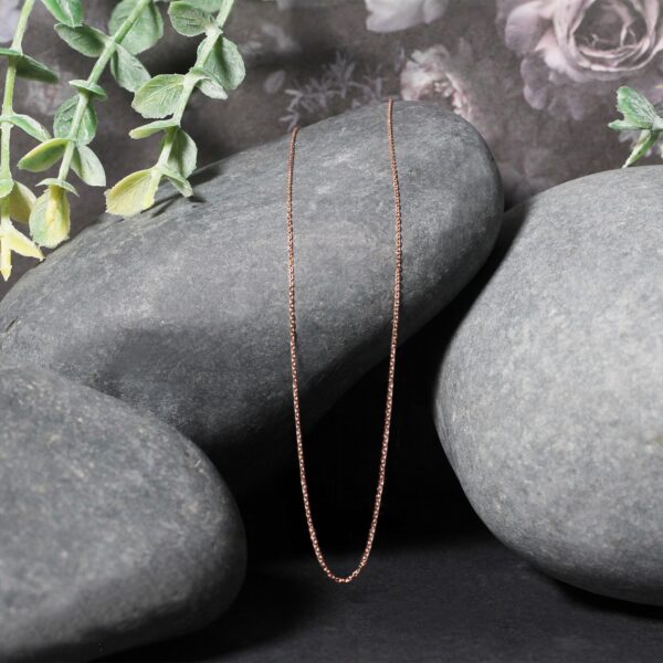 14k Rose Gold Diamond Cut Cable Link Chain 0.7mm - Image 4