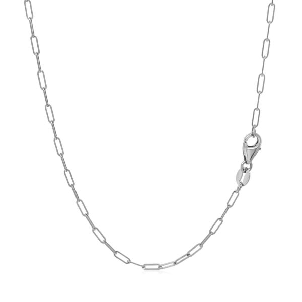 14K White Gold Fine Paperclip Chain (1.5mm) - Image 3