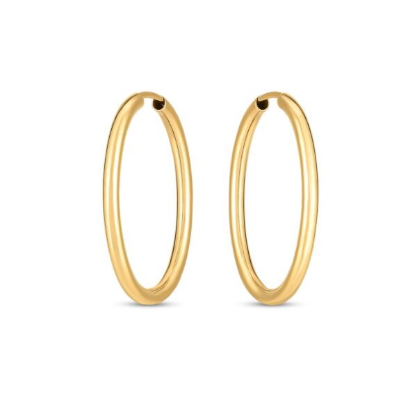 14k Yellow Gold Endless Oval Hoop Earrings - Image 2