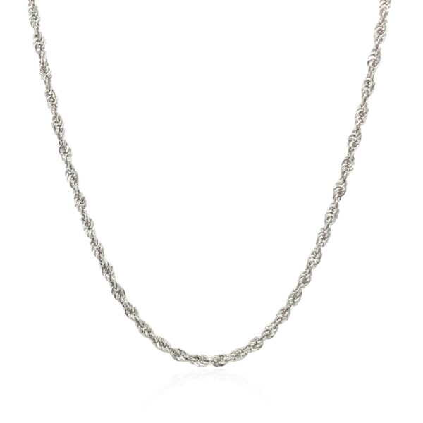 2.0mm 14k White Gold Light Rope Chain - Image 2