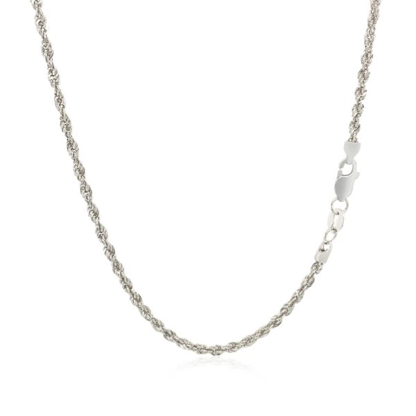 2.0mm 14k White Gold Light Rope Chain - Image 3