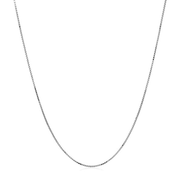 Double Extendable Box Chain in 14k White Gold (0.6mm) - Image 2