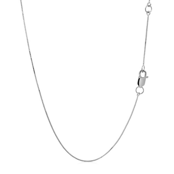 Double Extendable Box Chain in 14k White Gold (0.6mm) - Image 3