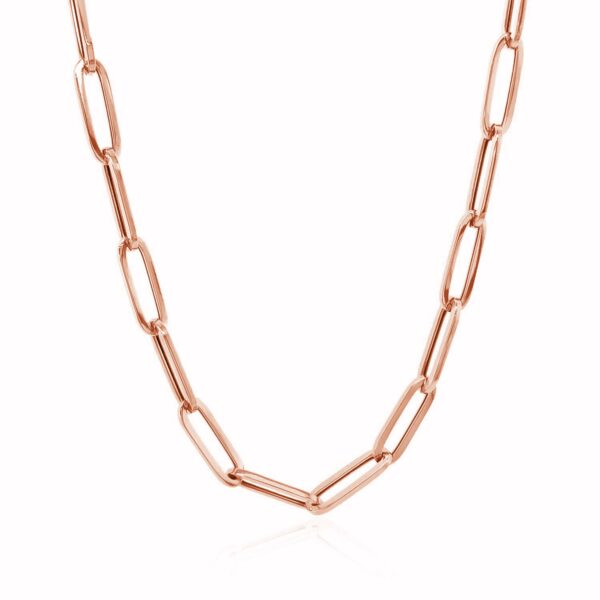 14K Rose Gold Bold Paperclip Chain (4.2 mm) - Image 2