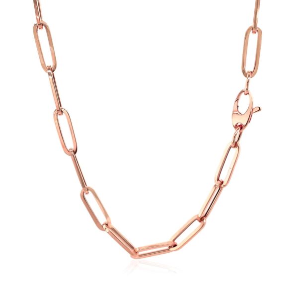 14K Rose Gold Bold Paperclip Chain (4.2 mm) - Image 3