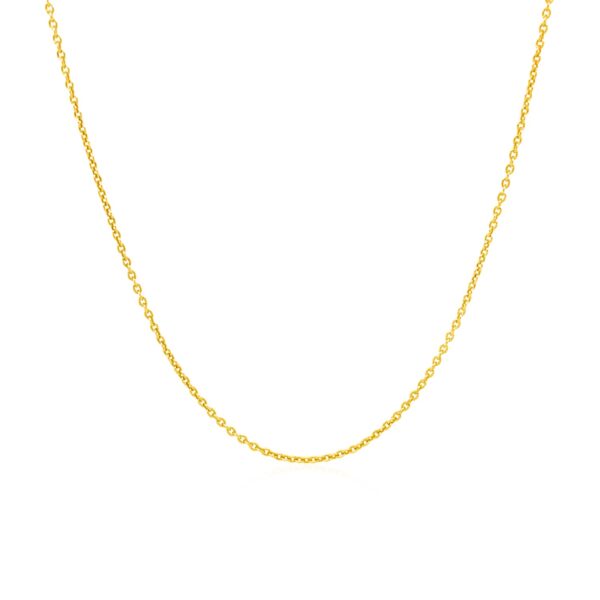 14k Yellow Gold Round Cable Link Chain 1.1mm - Image 2