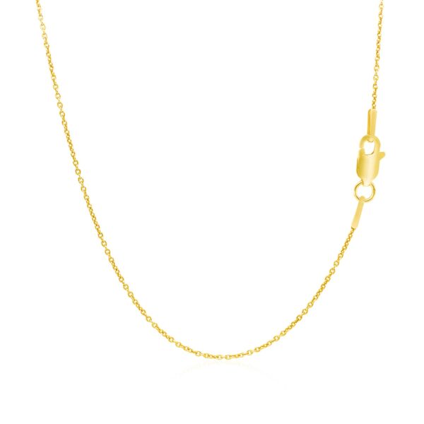 14k Yellow Gold Round Cable Link Chain 1.1mm - Image 3