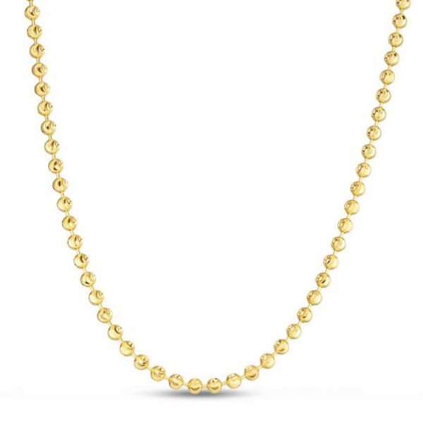 Moon Cut Bead Chain in 14k Yellow Gold (3.0 mm) - Image 3