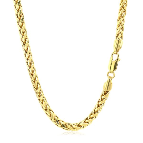 4.1mm 14k Yellow Gold Diamond Cut Round Franco Chain - Image 2