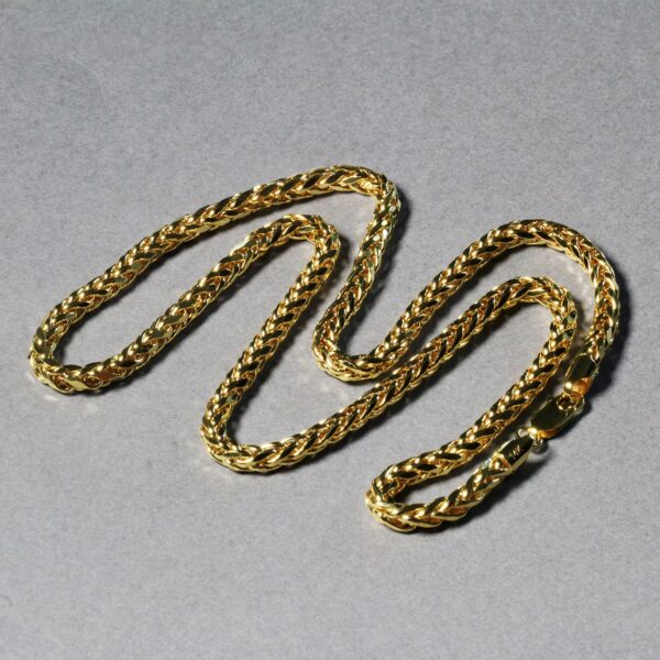 4.1mm 14k Yellow Gold Diamond Cut Round Franco Chain - Image 4