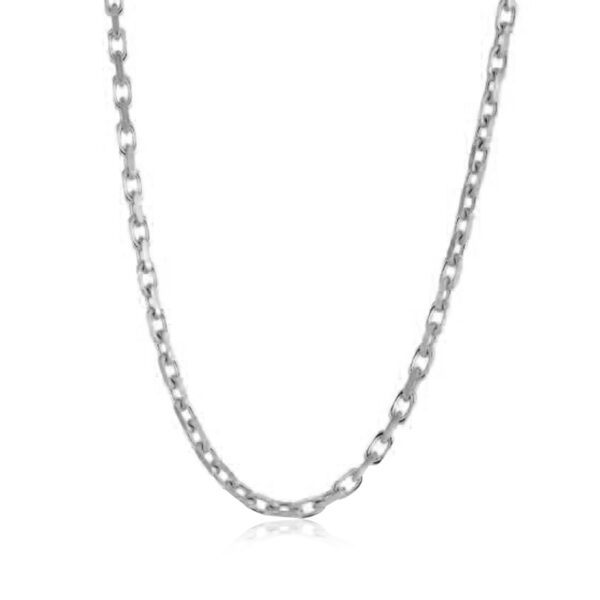 14k White Gold French Cable Link Chain 2.5 mm - Image 2