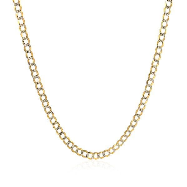 2.6 mm 14k Two Tone Gold Pave Curb Chain - Image 2