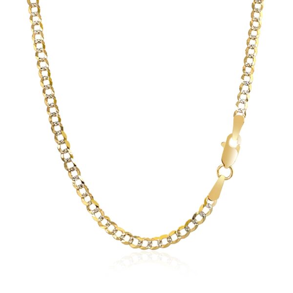 2.6 mm 14k Two Tone Gold Pave Curb Chain - Image 3