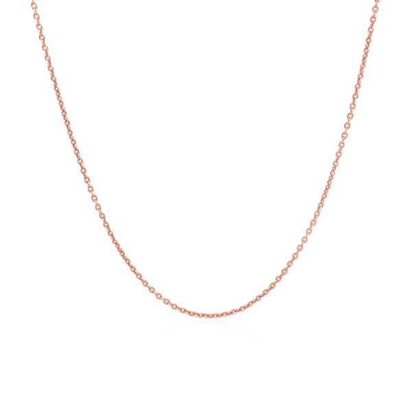 14k Pink Gold Round Cable Link Chain 1.1mm - Image 2