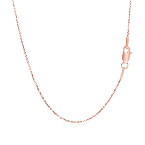 14k Pink Gold Round Cable Link Chain 1.1mm - Image 3