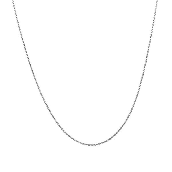 14k White Gold Diamond Cut Cable Link Chain 0.7mm - Image 2