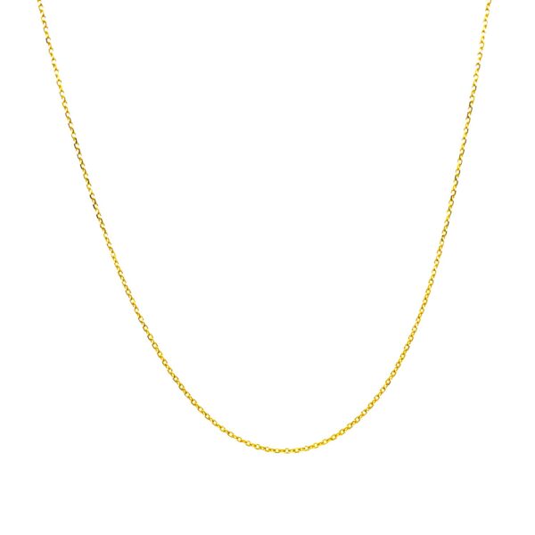 14k Yellow Gold Diamond Cut Cable Link Chain 0.7mm - Image 2