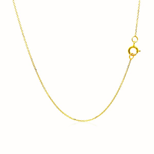 14k Yellow Gold Diamond Cut Cable Link Chain 0.7mm - Image 3