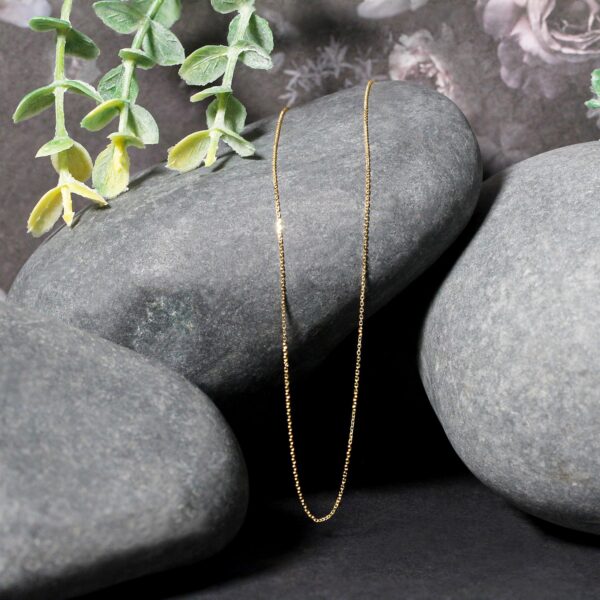 14k Yellow Gold Diamond Cut Cable Link Chain 0.7mm - Image 4