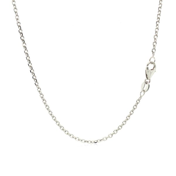 14k White Gold Adjustable Cable Chain 1.5mm - Image 2