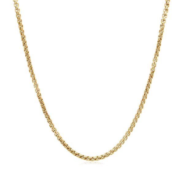 14k Yellow Gold Solid Round Box Chain 1.6 mm - Image 2