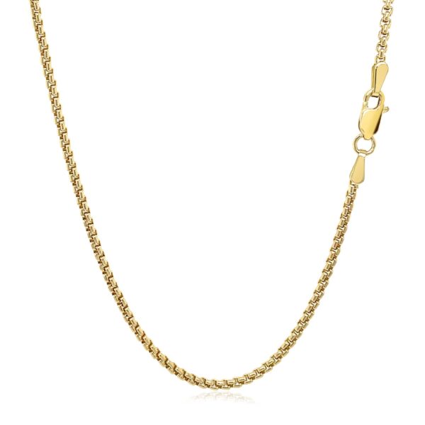 14k Yellow Gold Solid Round Box Chain 1.6 mm - Image 3