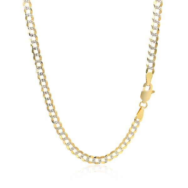 3.6 mm 14k Two Tone Gold Pave Curb Chain - Image 2