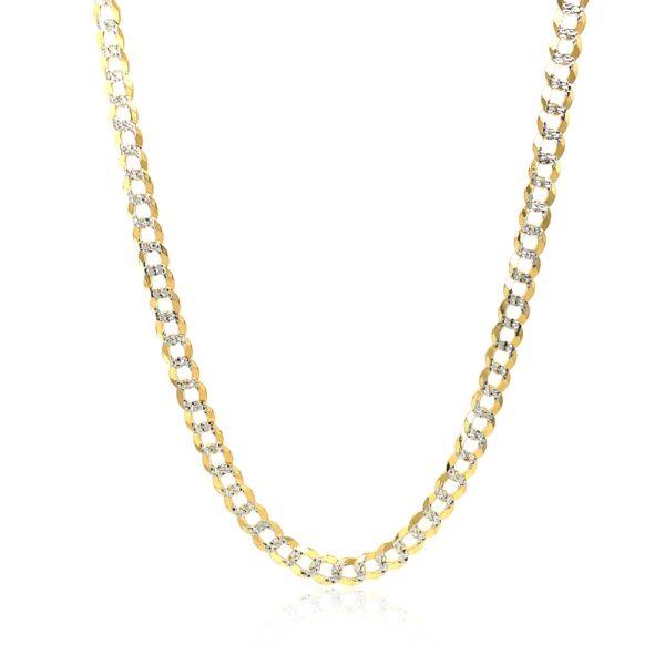 3.6 mm 14k Two Tone Gold Pave Curb Chain - Image 3