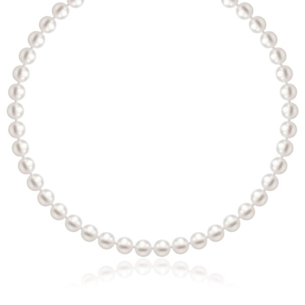 14k Yellow Gold Necklace with White Freshwater Cultured Pearls (6.0mm to 6.5mm)