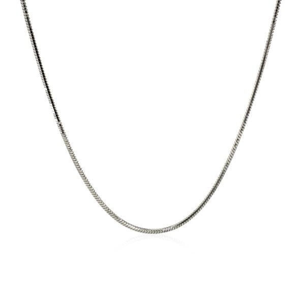 Rhodium Plated 1.2mm Sterling Silver Snake Style Chain - Image 2